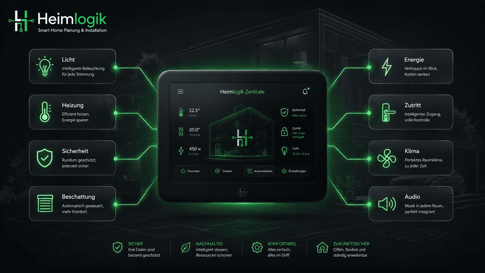 Smart Home Visualisierung für Gebäudeautomation